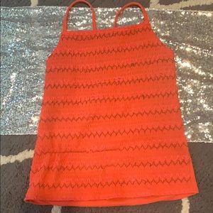 Red cropped tank top